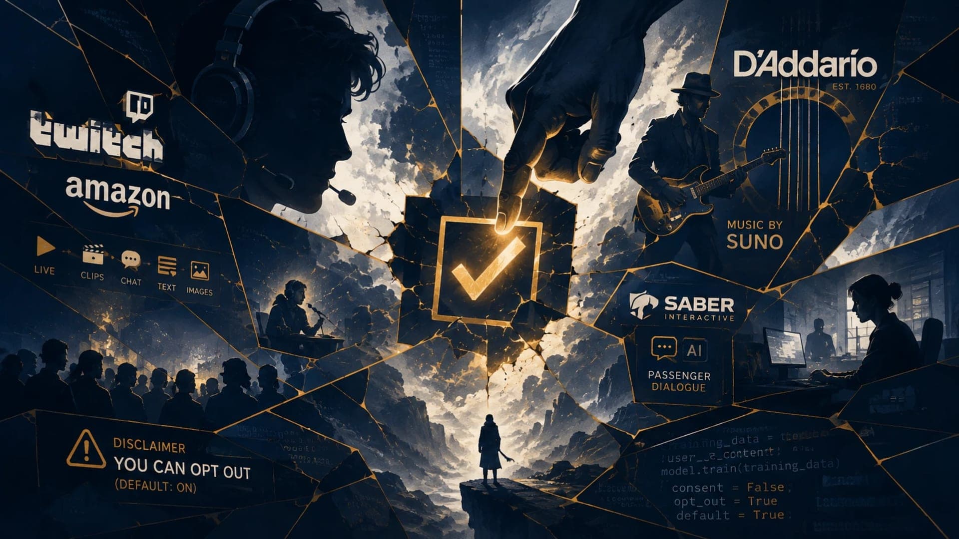 Twitch, D'Addario, Saber : quand la transparence sur l'IA devient une case à cocher