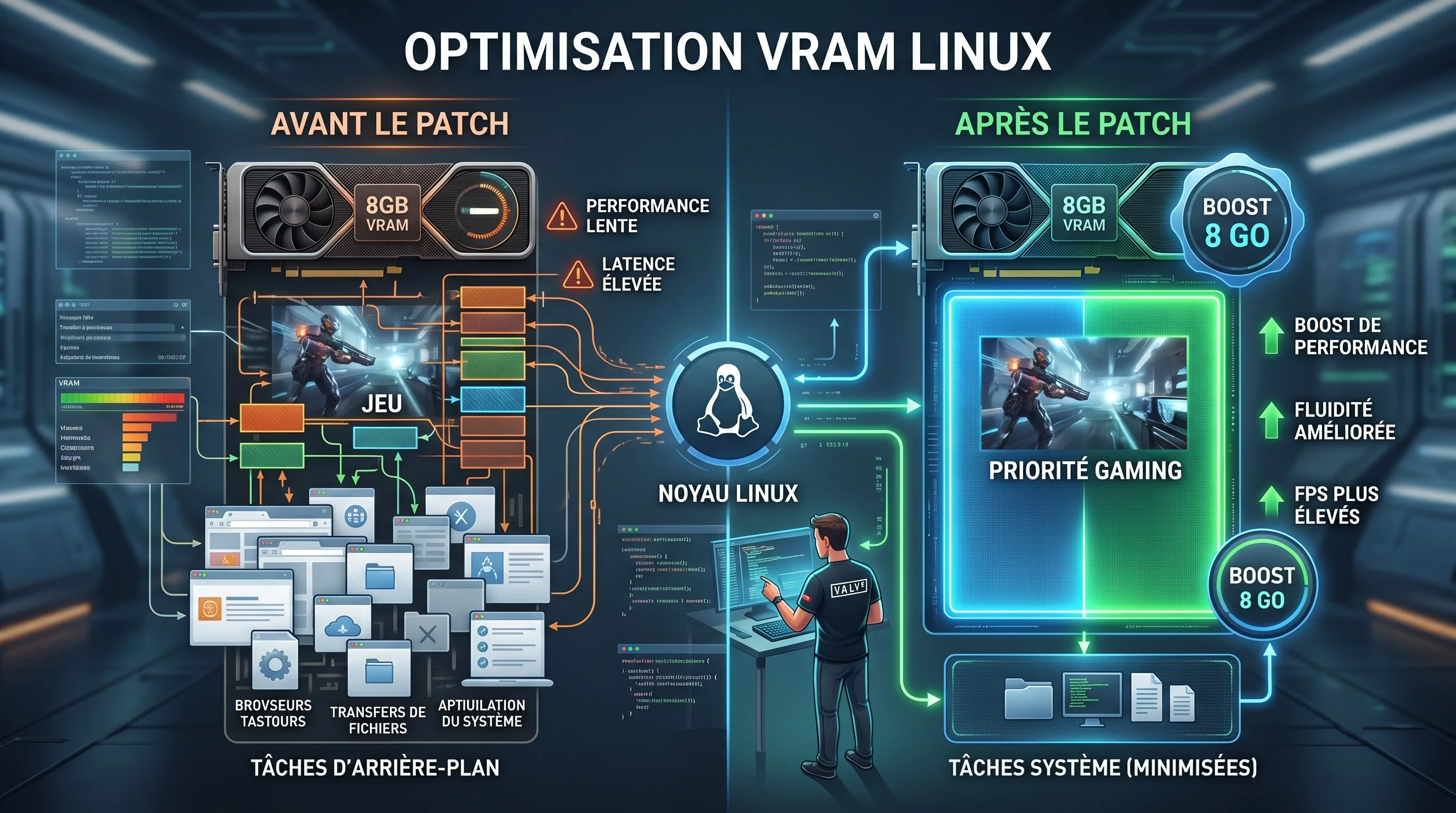 VRAM hack Linux : Valve booste le gaming sur GPU 8 Go