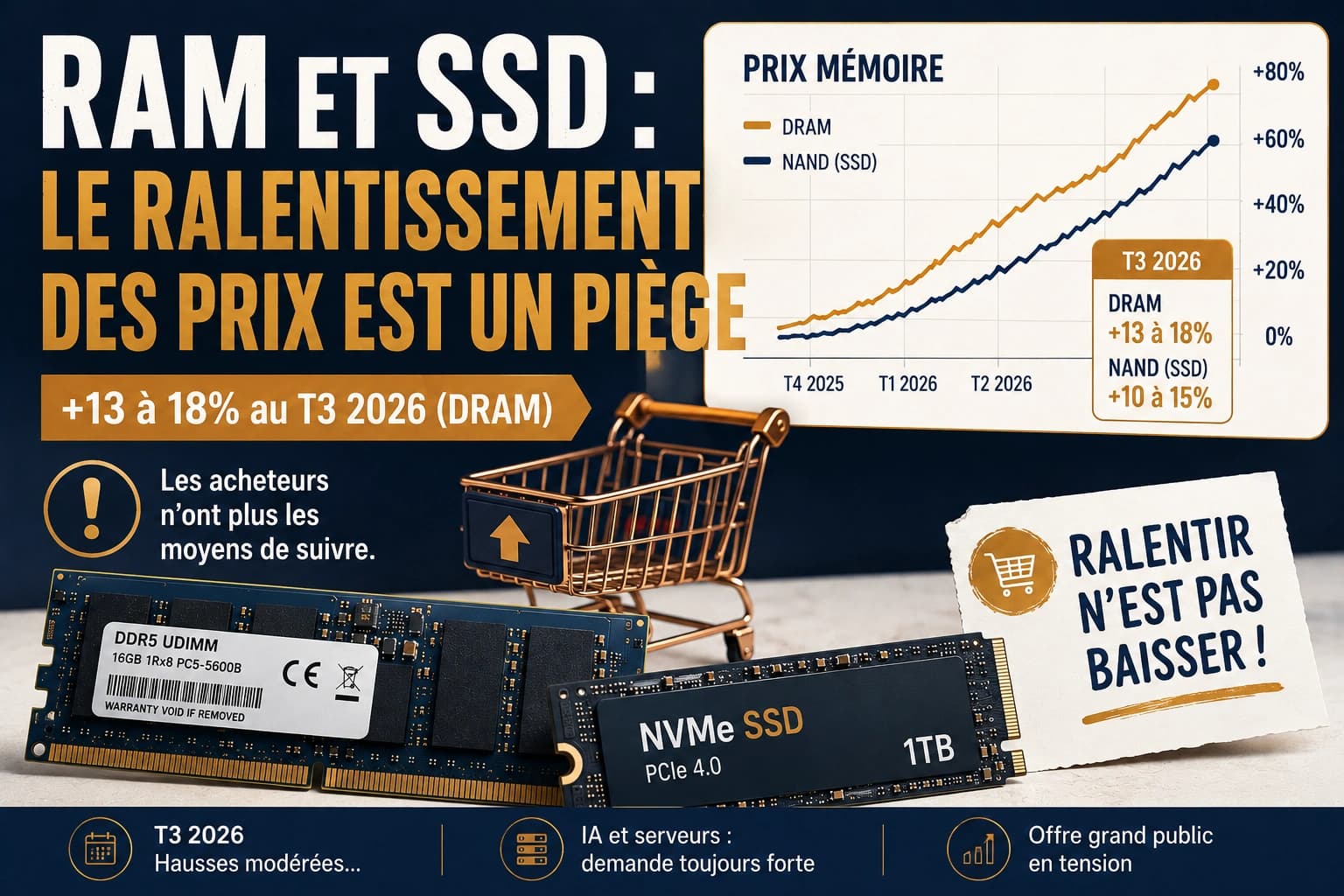 RAM et SSD : le ralentissement des prix est un piège